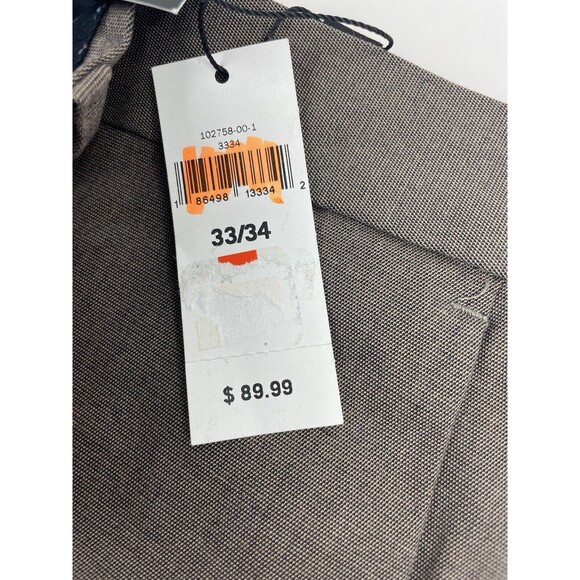 Banana Republic Mens Non-Iron Stretch Brown Straight Leg Dress Pants 33x34 New - Picture 9 of 12